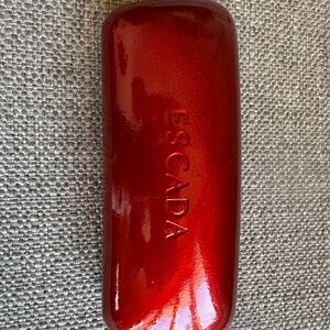 Escada Shiny Red Eyewear Case and Glasses